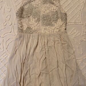 Francesca's Collections Cream Lace Detail Short Dress